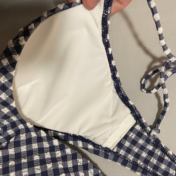 NWT J.Crew Shoulder-tie French Bikini Top Gingham - Picture 3 of 8
